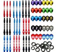 BIPY 36PCS Metal Dart Stem and Flight, Professional competition grade dart shaft, with various anti slip textures paired with a variety of dart blades and numerous O-rings