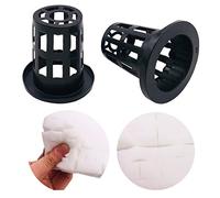 BIPY 96pcs Hydroponic Planting Net Pot Cups with Sponge Plastic Mesh Pot Basket Garden Planting Grow Clone Bucket Containers (Black)