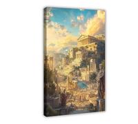 BIQHTGA Ancient Greece Cityscape Art Poster Canvas Poster Wall Art Decor Print Picture Paintings for Living Room Bedroom Decoration 12x18inch(30x45cm)