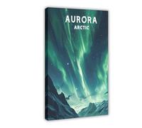 BIQHTGA Aurora Wilderness Poster Canvas Poster Wall Art Decor Print Picture Paintings for Living Room Bedroom Decoration 16x24inch(40x60cm)