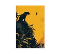 BIQHTGA Black Panther And Butterfly Poster Canvas Poster Bedroom Decor Landscape Office Room Decor Gift 16x24inch(40x60cm)