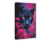 BIQHTGA Black Panther Purple Sky Poster Canvas Poster Bedroom Decor Landscape Office Room Decor Gift 12x18inch(30x45cm)