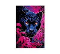 BIQHTGA Black Panther Purple Sky Poster Canvas Poster Wall Art Decor Print Picture Paintings for Living Room Bedroom Decoration 20x30inch(50x75cm)
