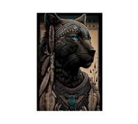 BIQHTGA Black Panther Tribal Art Poster Canvas Poster Wall Art Decor Print Picture Paintings for Living Room Bedroom Decoration 08x12inch(20x30cm)