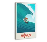 BIQHTGA California Surfing Poster Canvas Poster Wall Art Decor Print Picture Paintings for Living Room Bedroom Decoration 16x24inch(40x60cm)