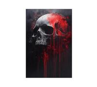 BIQHTGA Chilling Bloody Skull Painting Poster Canvas Poster Wall Art Decor Print Picture Paintings for Living Room Bedroom Decoration 20x30inch(50x75cm)