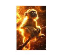 BIQHTGA Cosmic Glow Monkey Poster Canvas Poster Wall Art Decor Print Picture Paintings for Living Room Bedroom Decoration 08x12inch(20x30cm)