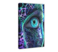 BIQHTGA Cyberpunk Eye Art Poster Canvas Poster Bedroom Decor Landscape Office Room Decor Gift 12x18inch(30x45cm)