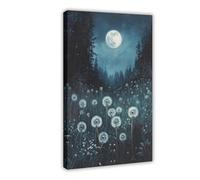 BIQHTGA Dandelion Pastoral Poster Canvas Poster Bedroom Decor Landscape Office Room Decor Gift 12x18inch(30x45cm)