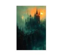 BIQHTGA Dracula's Castle Poster Canvas Poster Bedroom Decor Landscape Office Room Decor Gift 12x18inch(30x45cm)