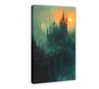 BIQHTGA Dracula's Castle Poster Canvas Poster Wall Art Decor Print Picture Paintings for Living Room Bedroom Decoration 24x36inch(60x90cm)
