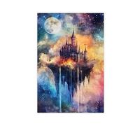 BIQHTGA Fairytale Castle Floating Island Art Poster Canvas Poster Wall Art Decor Print Picture Paintings for Living Room Bedroom Decoration 08x12inch(20x30cm)