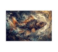BIQHTGA Fantastic Mythical Fish Poster Canvas Poster Bedroom Decor Landscape Office Room Decor Gift 24x36inch(60x90cm)