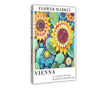 BIQHTGA Flower Market Poster Vienna Canvas Poster Wall Art Decor Print Picture Paintings for Living Room Bedroom Decoration 20x30inch(50x75cm)