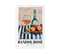 BIQHTGA French Bandol Rosé Wine Art Poster Canvas Poster Wall Art Decor Print Picture Paintings for Living Room Bedroom Decoration 24x36inch(60x90cm)