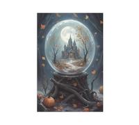 BIQHTGA Haunted Castle Snow Globe Art Poster Canvas Poster Wall Art Decor Print Picture Paintings for Living Room Bedroom Decoration 16x24inch(40x60cm)
