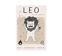 BIQHTGA Leo Zodiac Print Canvas Poster Wall Art Decor Print Picture Paintings for Living Room Bedroom Decoration 24x36inch(60x90cm)