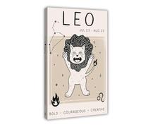 BIQHTGA Leo Zodiac Print Canvas Poster Wall Art Decor Print Picture Paintings for Living Room Bedroom Decoration 24x36inch(60x90cm)