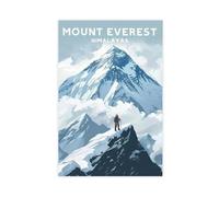 BIQHTGA Mount Everest Art Poster Canvas Poster Wall Art Decor Print Picture Paintings for Living Room Bedroom Decoration 24x36inch(60x90cm)