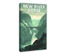 BIQHTGA New River Gorge Art Poster Canvas Poster Bedroom Decor Landscape Office Room Decor Gift 08x12inch(20x30cm)
