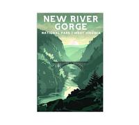 BIQHTGA New River Gorge Art Poster Canvas Poster Bedroom Decor Landscape Office Room Decor Gift 20x30inch(50x75cm)