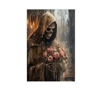 BIQHTGA Rose Skull in The Cathedral Poster Canvas Poster Wall Art Decor Print Picture Paintings for Living Room Bedroom Decoration 08x12inch(20x30cm)