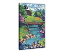 BIQHTGA Stardew Valley Trout Derby Poster Canvas Poster Wall Art Decor Print Picture Paintings for Living Room Bedroom Decoration 08x12inch(20x30cm)