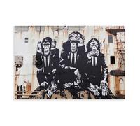 BIQHTGA Three Wise Monkeys Poster Canvas Poster Bedroom Decor Landscape Office Room Decor Gift 08x12inch(20x30cm)