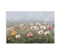 BIQHTGA Wildflower Meadow Poster Canvas Poster Bedroom Decor Landscape Office Room Decor Gift 16x24inch(40x60cm)
