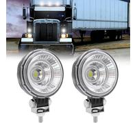 Biqing 1 Pair Round Spot Lights for Motorbikes,Universal 12W COB Motorcycle Auxiliary Lights Super Bright 12V 24V Motorcycle Fog Driving Lights for/Quad/Scooter/Car/Truck/Boat/Bike
