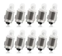 Biqing 10PCS BA7S LED Bulbs White,BA7S Led Interior Bulb Dashboard Indicator Light 12V F3 1 LED 12V DC 50LM White Auto Instrument Panel Light Lamp Dashboard Bulb