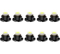 Biqing 10pcs T4.7 Ampoule tableau de bord 6500 blanc ampoule led 12v universel auto, moto, scooter, montage sur camion boule de coin facile