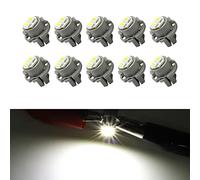 Biqing 10PCS T5 LED Bulbs White B8.5D 74 LED Dashboard Bulbs 5630 2SMD 12V Dash Lamp for Car Interior Speedometer Dashboard Instrument Gauge Cluster Indicator Light Panel Dash Lamp(Diameter:8mm)