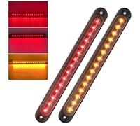 Biqing 15LED Red Stop Brake Light,Universal 12V 24V Trailer Brake Light Bar Third Brake Light Stop Tail Light Lamp Side Marker Indicator Light Rear Side Light Position Lamps (Model B)
