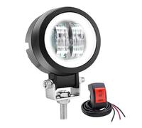 Biqing 1pcs Motorcycle Fog Lights Red Angel Eyes,3" Round Motorcycle Auxiliary Lights LED Headlights Front Spotlight 12V 24V Motorbike Fog Driving Light Daytime Running Lights With Switch 22mm