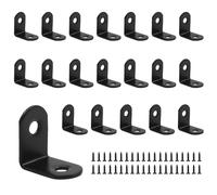 Biqing 20PCS L Brackets Corner Brace 90 Degree Metal Corner Brackets for Shelves Dressers Chairs with Screws 0.9 x 0.9 inch (25*25mm) Black