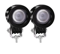 Biqing 2Pcs 10W Motorcycle Driving Lights,2" Round Motorcycle Headlight LED Auxiliary Lights 12V/24V Universal Waterproof Additional Off Road Motorcycle Driving Fog Lamp 6000K(Flood)