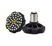 Biqing 2PCS 12V 24V Motorcycle Turn Signal Indicator Light, 2" Bullet 1157 LED Turn Signal Light Motorcycle Daytime Running Light DRL Dual Color White + Amber Front or Rear for Most Motorcycles