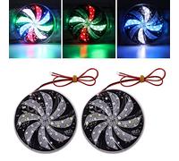 Biqing 2PCS 24V LED Trailer Lights Rear Tail Lights,Universal Round Colorful Signal Indicator 3Inch Truck Strobe Warning Light Side Marker Light Anti-Collision for Vans/Trucks/Motorcycles