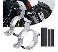 Biqing 2PCS Motorbike Turn Signal Mount Bracket,32-41mm Metal Motorcycle Modified Turn Signal Light Indicator Mount Bracket Clamp Front Fork(Silver)