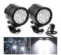 Biqing 2PCS Motorcycle Spot lights WITH METAL WATERPROOF SWITCH,Universal Motorcycle Auxiliary Lights 12V/24V Additional Light Motorcycles Road Light Motorbike Driving Light Fog Lamp