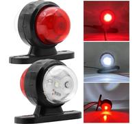 Biqing 2PCS Recovery Truck Side Marker Lights,12V 24V Trailer Side Lamp Indicator Parking Light Clearance Lights Double-Sided Warning Lamp Red+White for Truck Trailer RV Boat