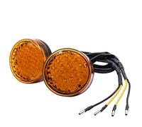 Biqing 2PCS Round Motorcycle Indicator Light Amber,Universal 12V 2 Inch Motorcycle Rear Lights Turn Signal Light Thickened Motorcycle Reflectors Tail Lamps Brake Marker Lights(10mm Thread)