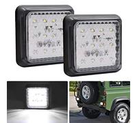 Biqing 2PCS Square LED Rear Trailer Lights White,12V 24V Universal Led Trailer Tail Lights 12LED Tail Brake Lights Fog Lights for Caravan/Truck/Trailer/Car