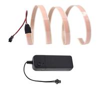 Biqing 3 Ft/1M EL Wire Light,Glowing Electroluminescent Wire Light Kit Cuttable DIY EL Wire Strip 3Mode Stay/Slow/Fast Flash with Battery Pack for Cosplay Party Decoration(White)