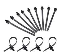 Biqing 30PCS Cable Ties Black,Thread Tie Clip Releasable Nylon Tie Wrap Cable Fastening Clips Self-Locking Plastic Zip Tie Fasten Reusable for Home/Office/Garden
