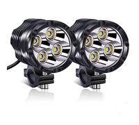 Biqing 40W Motorcycle Headlights Additional Lights,2Pcs Motorcycle Front Spotlights 12V/24V Auxiliary Off Road Motorcycle Driving Fog Lamp fit for Scooters Trikes and Quads Truck Boat