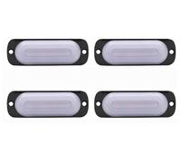 Biqing 4PCS Emergency Strobe Lights White,4-LED Strobe Warning Light 12V/24V Emergency Flashing Beacon Lamp Police Light 18 Flashing Mode Waterproof Hazard Shiny Strobe Lights for Car Truck Caravan