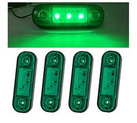 Biqing 4PCS LED Side Marker Lights Green,Universal Trailer Marker Lights Caravan Recovery Van Side Lights 12V 24V Marker Front Rear Position Lights,3.4 Inch