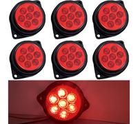 Biqing 6PCS 7 LED Side Marker Lights 12V 24V,Truck Trailer Front Rear LED Side Marker Lights indicator Lamp Clearance Marker Light for Truck, Trailer, Car, RV,Tractors,Motorhome, Caravan(Red)